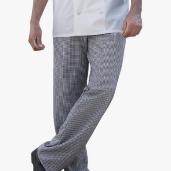 NIB Men's Houndstooth Chef Pants - Black and White - Picture 1 of 6